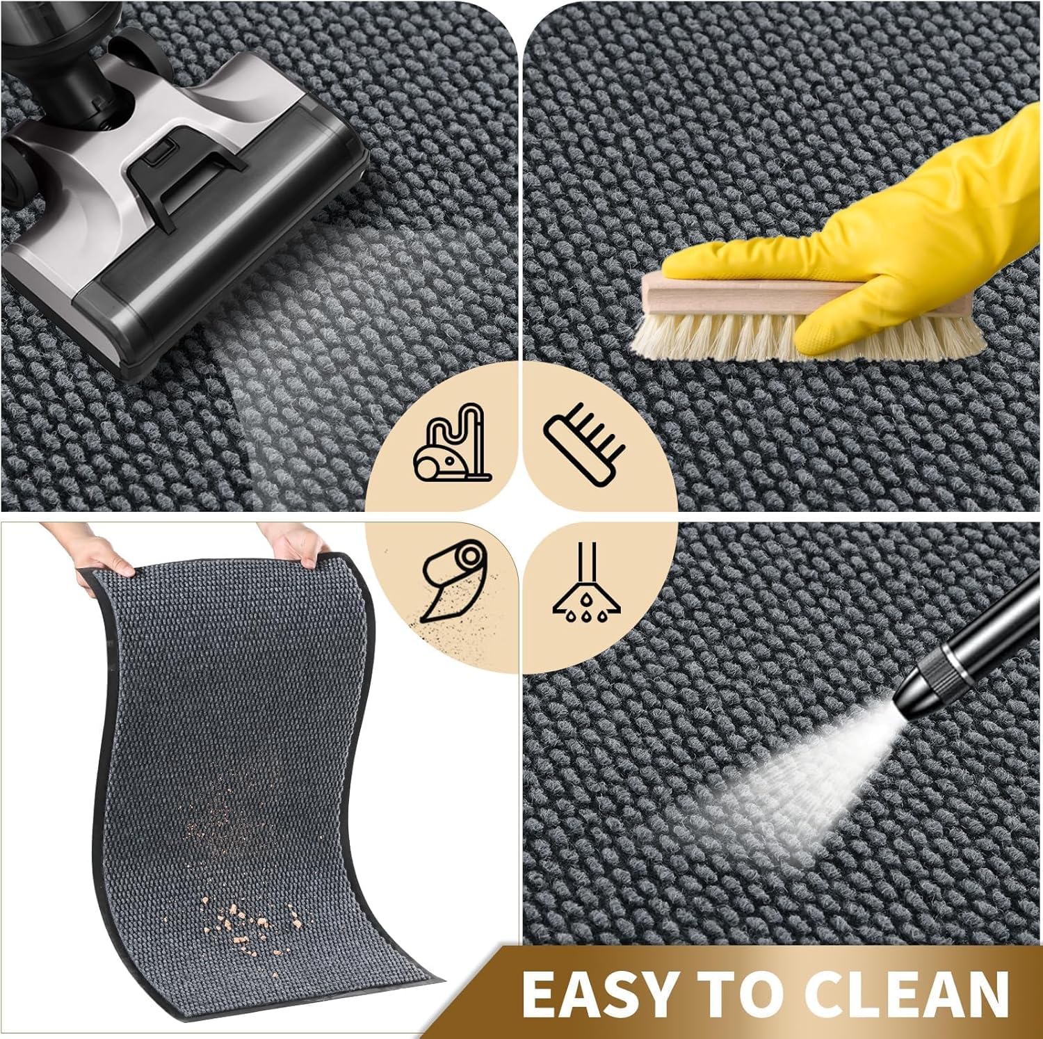 Yimobra All-Season Waterproof Front Door Mat - Non-Slip, Easy Clean, Low Profile | 29.5x17, Grey