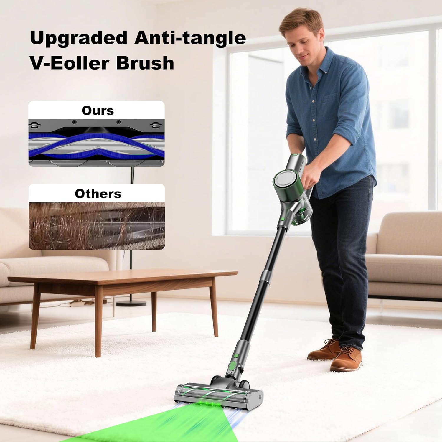 Skiennix Cordless Stick Vacuum Cleaner - Lightweight Handheld Design with 45min Battery Life | Ideal for Pet Hair & Hardwood Floors