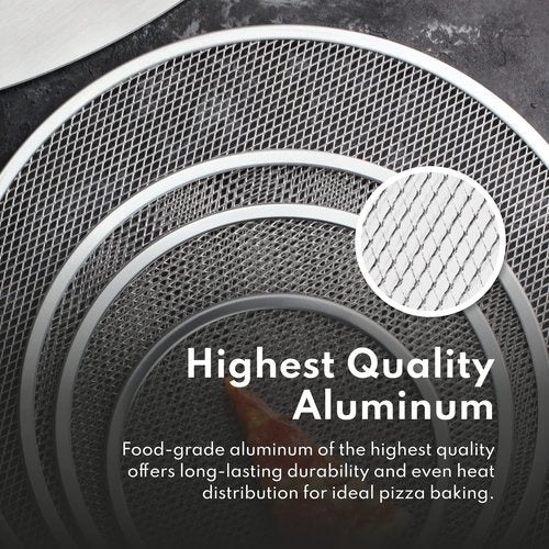 New Star Foodservice Restaurant-Grade Seamless Aluminum Pizza Baking Screen, 20 Inch, Pack of 6
