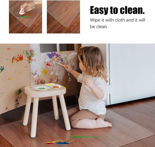 Kuyal Clear Chair Mat - Transparent Floor Protection for Hard Floors | 36" x 48" for Office & Home