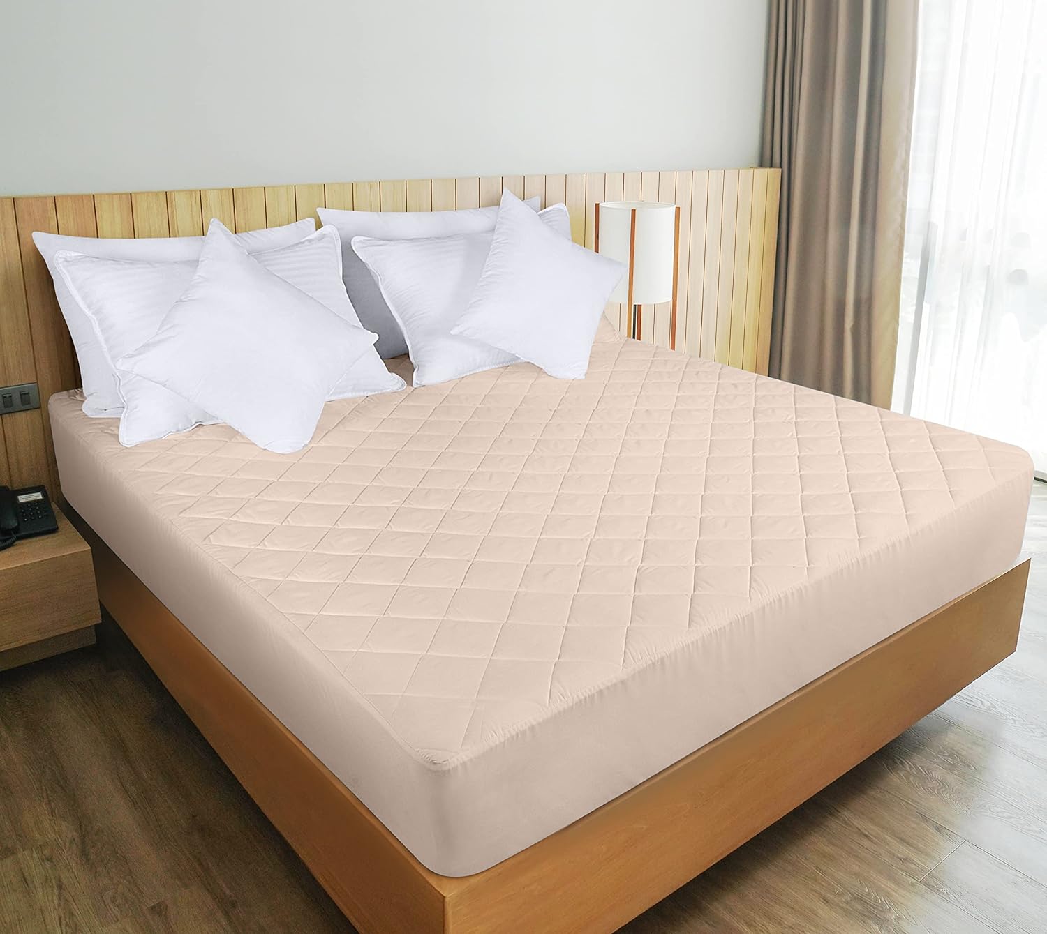 Utopia Bedding Quilted Mattress Pad - Queen Size Deep Pocket Protector | Machine Washable Beige