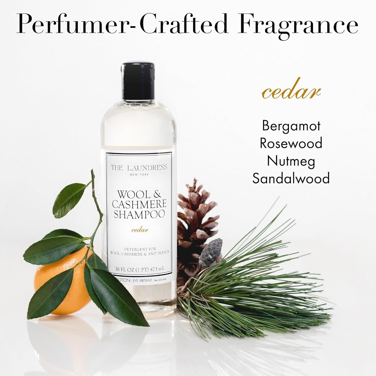 The Laundress Wool & Cashmere Shampoo - Concentrated Liquid Detergent for Delicate Fabrics | Cedar Scent, 31 Loads