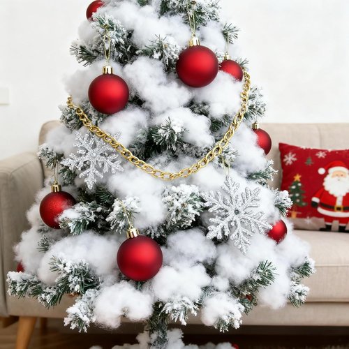 1LB Christmas Fake Snow by [Brand Name] - Soft Cotton Fluff for Indoor Decor | Ideal for Crafts & Holiday Displays