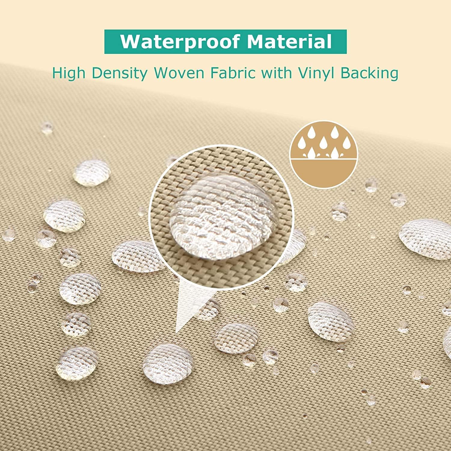 SunPatio Outdoor Chair Covers - Heavy Duty Waterproof Protection | 2 Pack, Beige, 34" W x 37" D x 36"/25" H