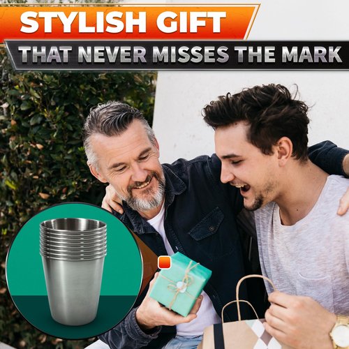 Stainless Steel Shot Glasses 70ml/2.37oz – 8 Pcs Metal Shot Glasses Unbreakable, Durable, Sleek Design with Smooth Surface, Easy to Clean – Suitable for Drinks for Home, Bar and Outdoor Use