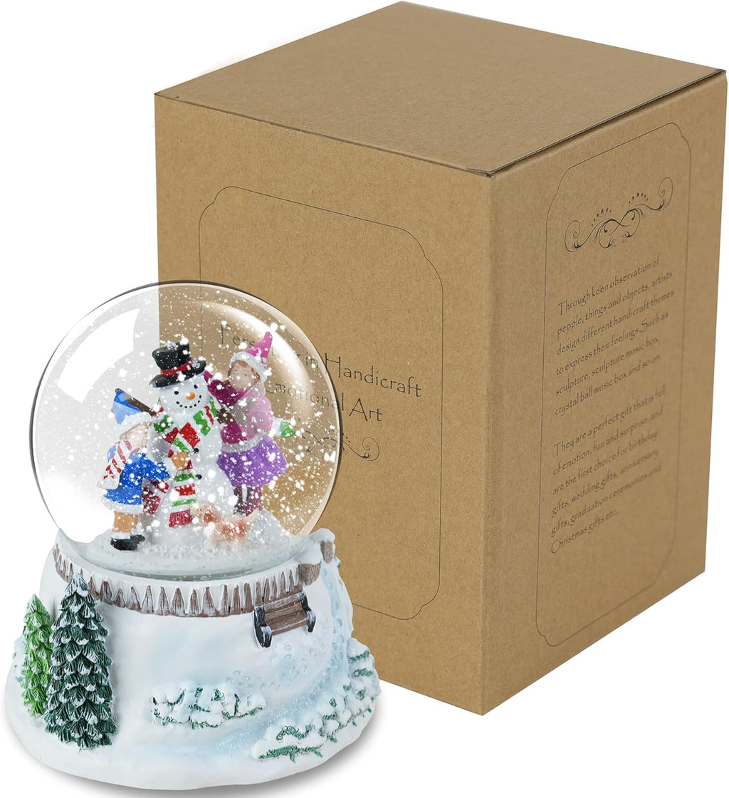 Snowman & Friends Christmas Snow Globe - LED Lights & Musical Feature | Winter Home Décor