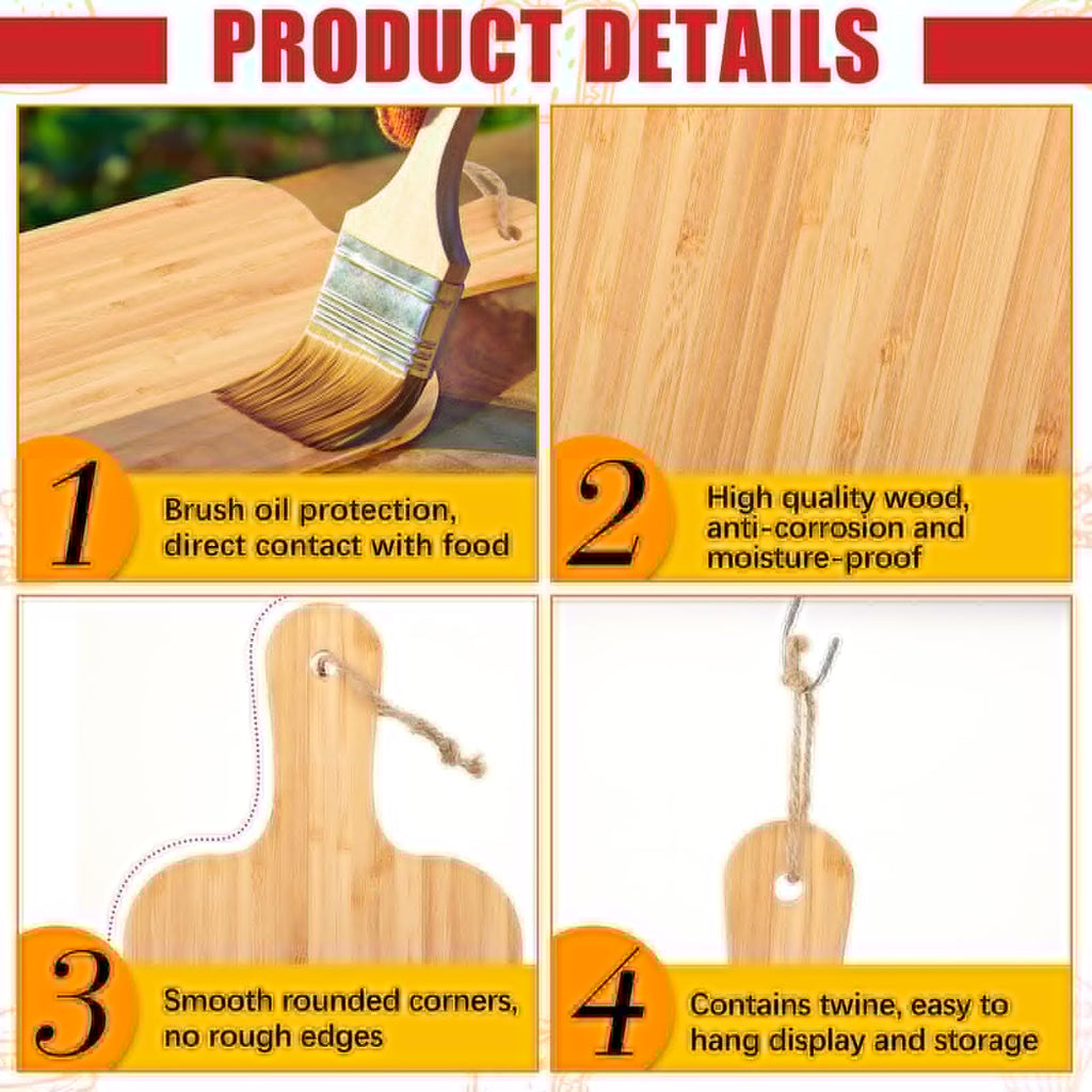 Tanlade 18 Pcs Cutting Board Bulk 15" x 7" Bamboo Chopping Board with Handle Wood Charcuterie Plank Engraving Serving Kitchen Planks for Wedding Housewarming Gift