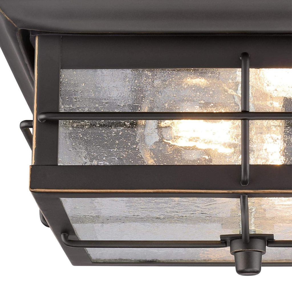 Westinghouse 6578400 Orwell 2 Light Outdoor Flush Mount Fixture in Oil Rubbed Bronze and Clear Glass, 6578400