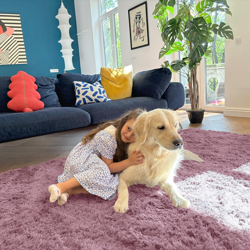 OLANLY Runner Rugs - Machine Washable Soft Fluffy Shaggy Design for Hallway & Bedroom | Blush Color