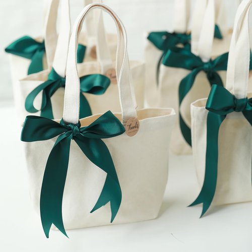 Firecolor Chic 10" x 8" x 3"Mini Canvas Tote Bags for Fabric Painting Cotton Sturdy Bag Heavy-duty Gift Bags (tem Package Quantity: 50, Small)