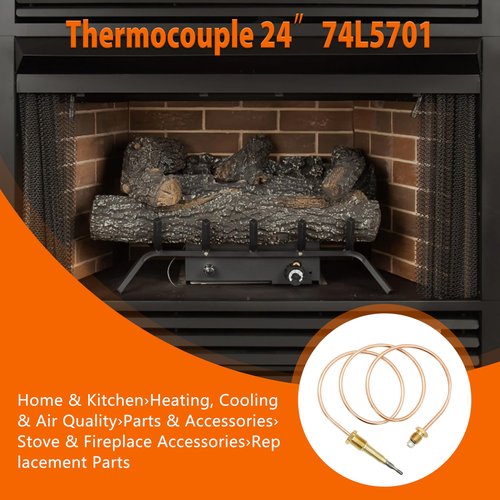 ActyGo Replacement Gas Fireplace Thermocouple 24”74L5701 Fits Lennox Elite Gas Stoves EDV3530CNM EDV3530CNM-B EDV3530CPM EDV4035CNM