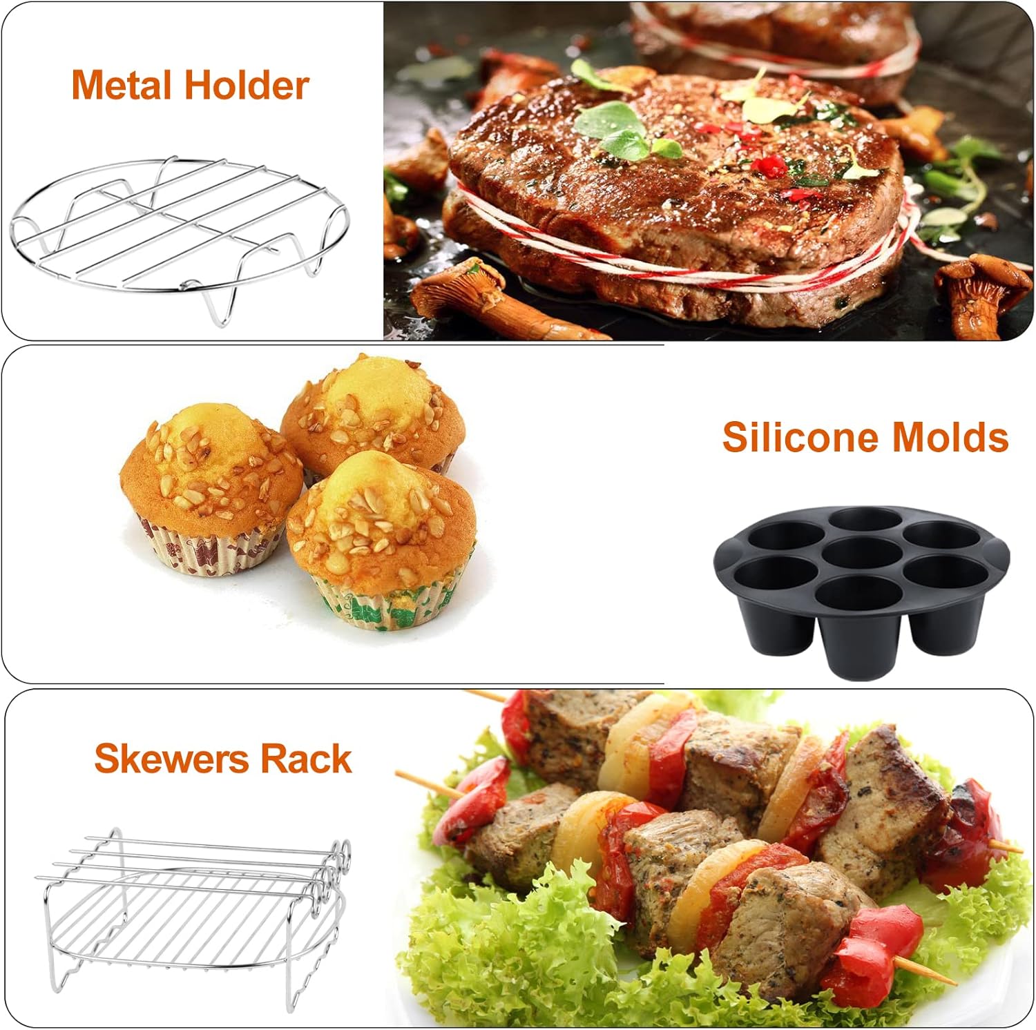 Ninja Air Fryer Accessories - 12 PCS Set with Oven Cake Pan, Pizza Pan & Air Fryer Liner | Fits 3.6-5.8QT