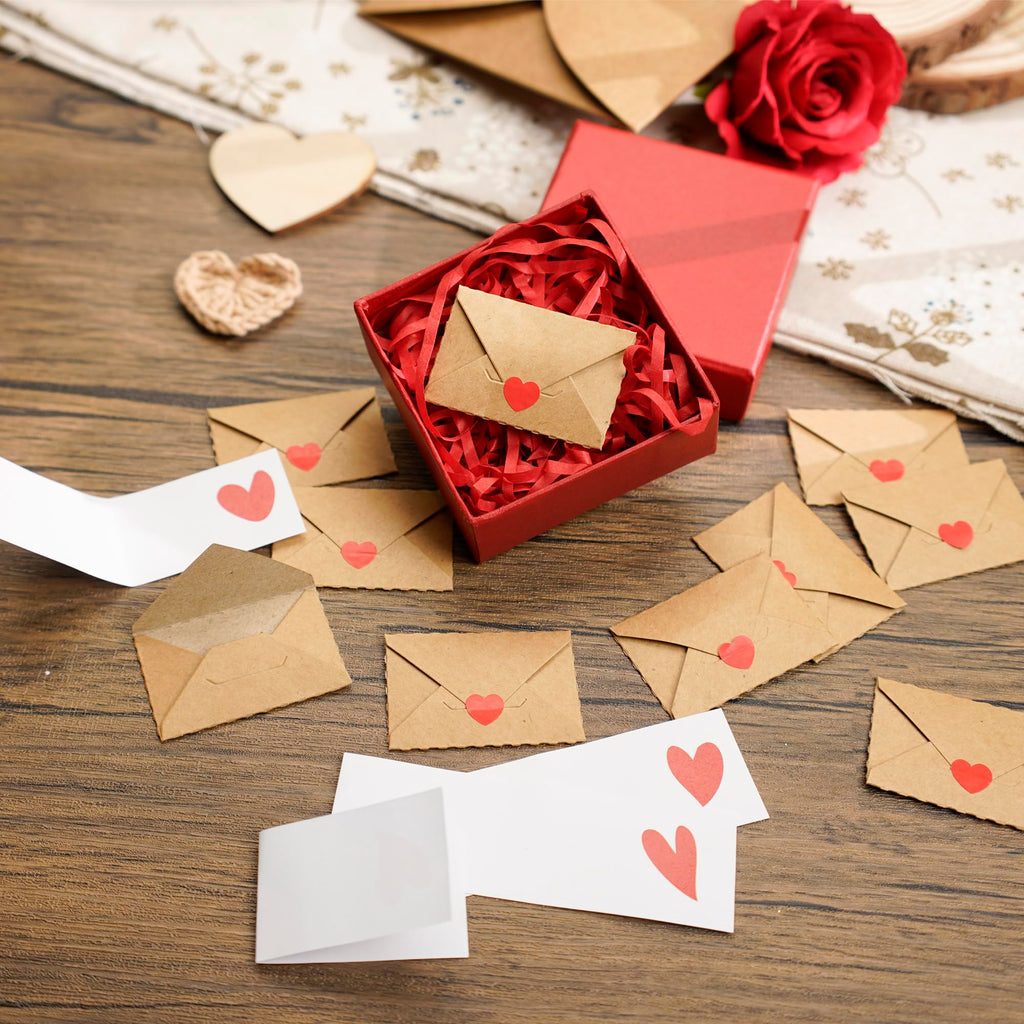 15 Blank Note Cards and Envelopes - Mini Envelopes with Blank Cards, Tiny Valentines Day Card, Little Love Notes for Him, Her, Wife, Husband - Cute Birthday, Valentine Gifts for Girlfriend Boyfriend