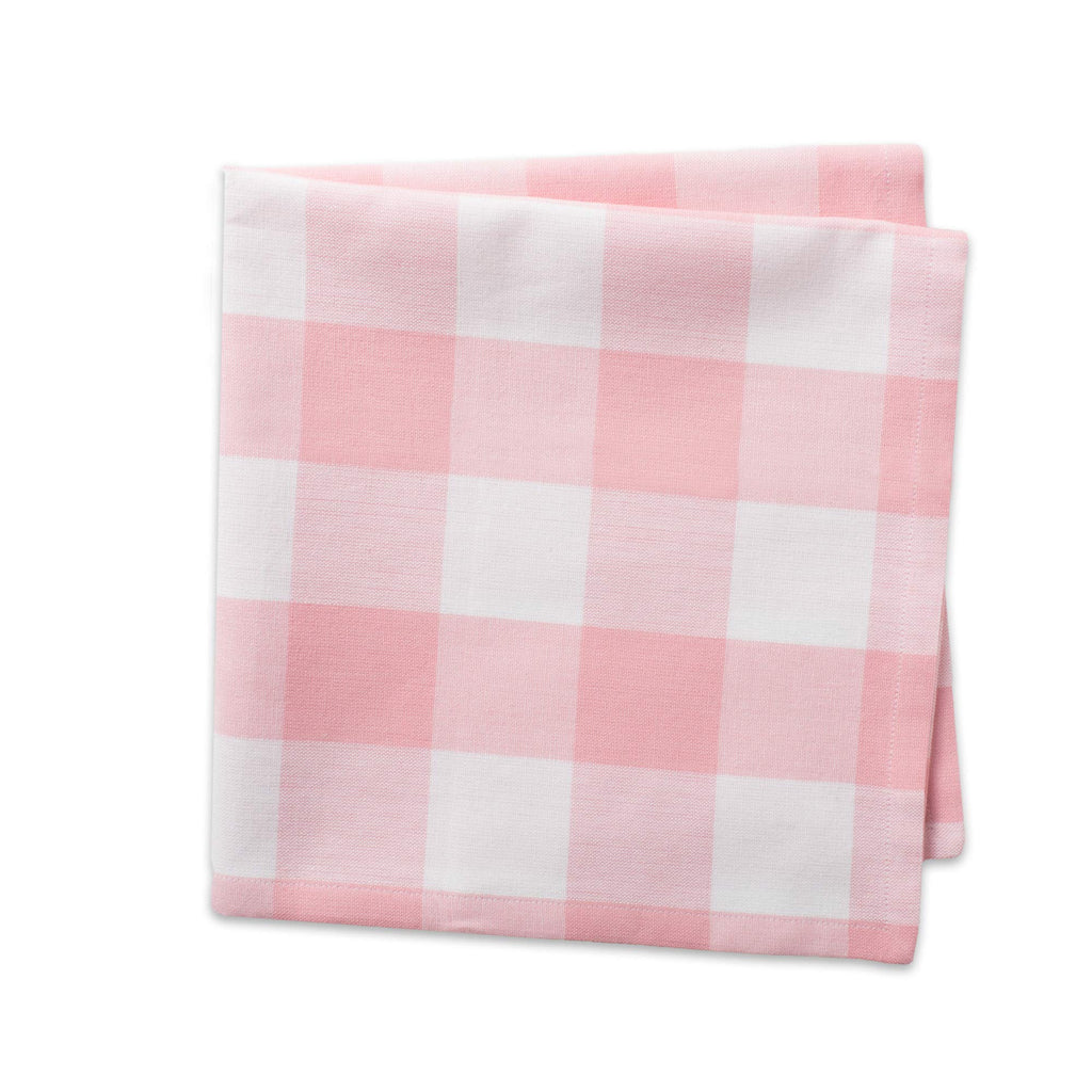 DII Buffalo Check Collection, Classic Farmhouse Cloth Napkin Set, 20x20, Pink & White, 6 Piece