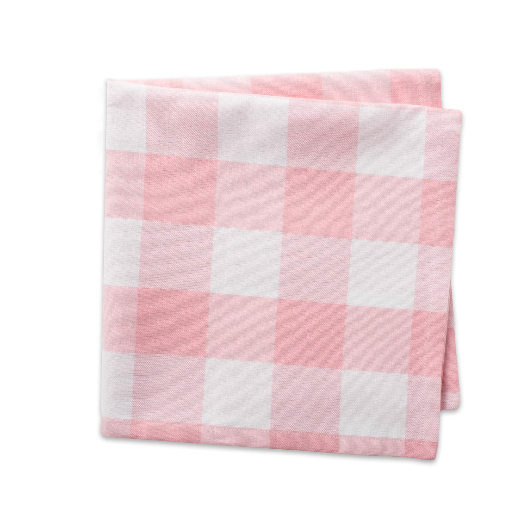 DII Buffalo Check Collection, Classic Farmhouse Cloth Napkin Set, 20x20, Pink & White, 6 Piece