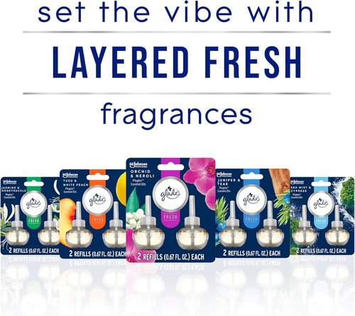 Glade PlugIns Refills - Scented Air Freshener with Essential Oils | Orchid & Neroli, 2 Count, 1.34 Fl Oz