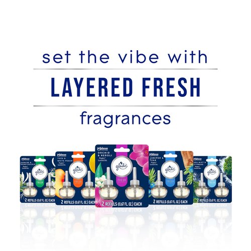 Glade PlugIns Refills Air Freshener, Jasmine & Honeysuckle, Scented and Essential Oils for Home and Bathroom, 0.67 Fl Oz, 5 Count