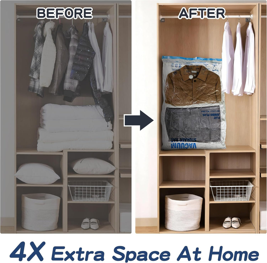 XXL Jumbo Vacuum Storage Bags - 47''X35'' Extra Large Space Bags for Bedding & Comforters (4-Pack)