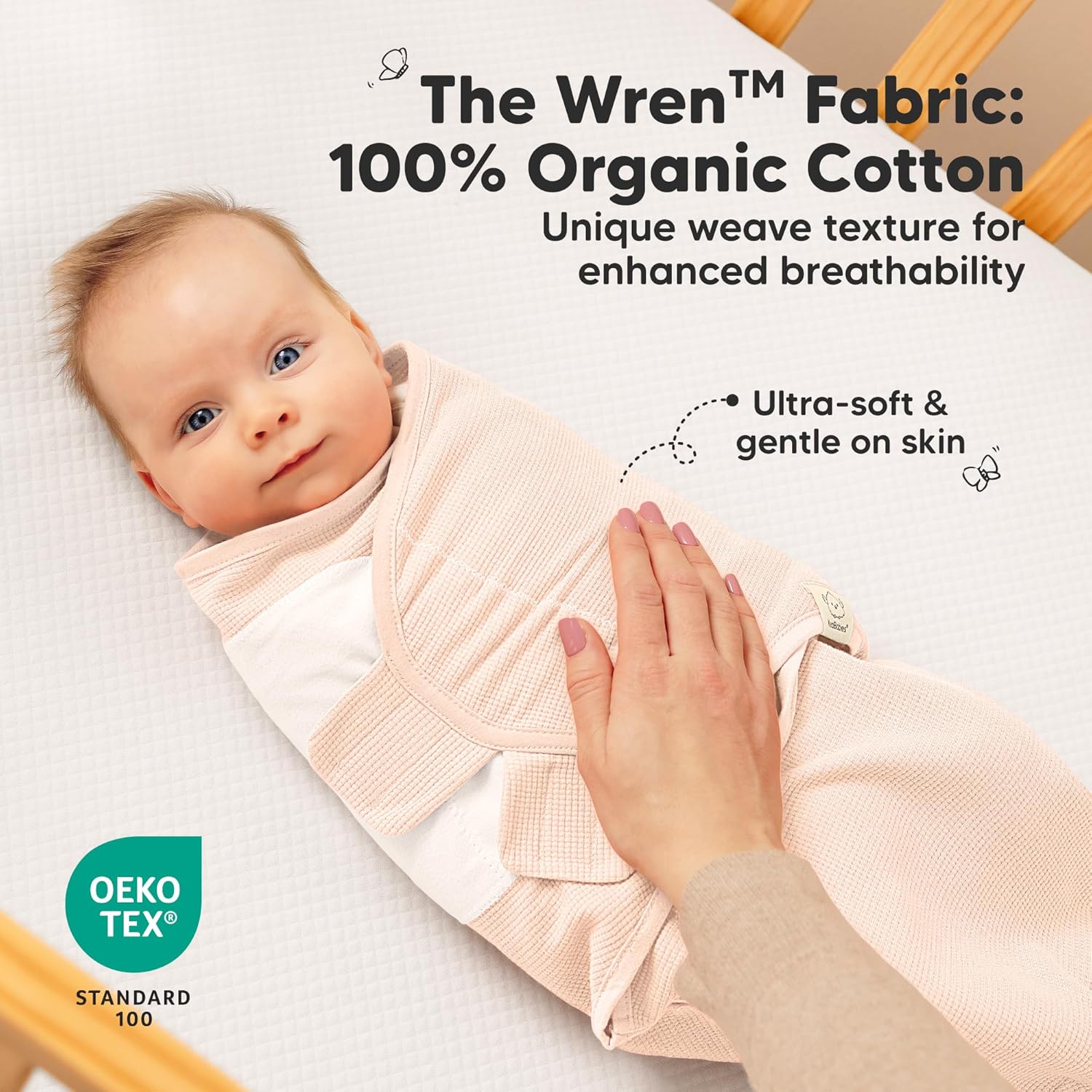Angelic 3-Pack Organic Swaddles - Soft & Snug Baby Sleep Sacks for Newborns 0-3 Months