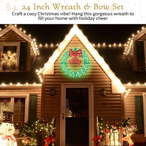 Christmas Wreath (Green/Red, 24in)
