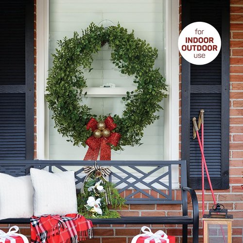Christmas Wreath Hanger - Heavy Duty Suction Holders for Glass Doors | Set of 2, Supports Up to 10 lbs