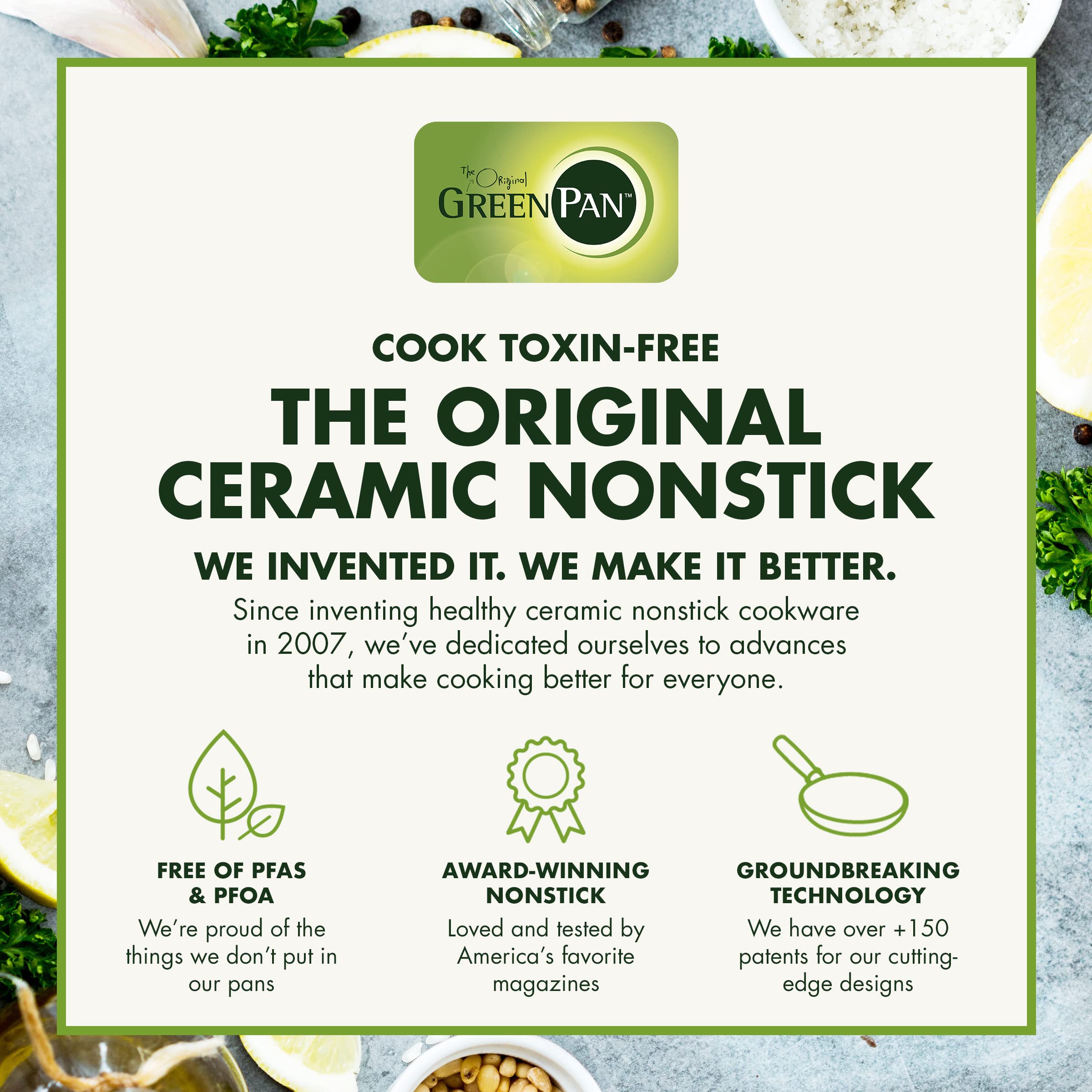 GreenPan Rio Hard Anodized Healthy Ceramic Nonstick, 7" 9.5" and 11" 3 Piece Frying Pan Skillet Set, Soft Grip Handle, PFAS-Free, Dishwasher Safe, Oven Safe, Black