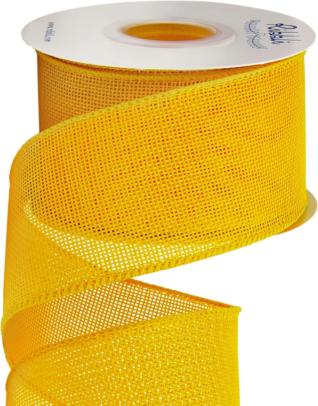 Ribbli Yellow Burlap Wired Ribbon - 2.5 Inch x 10 Yard | Perfect for Bows, Wreaths & Outdoor Decor