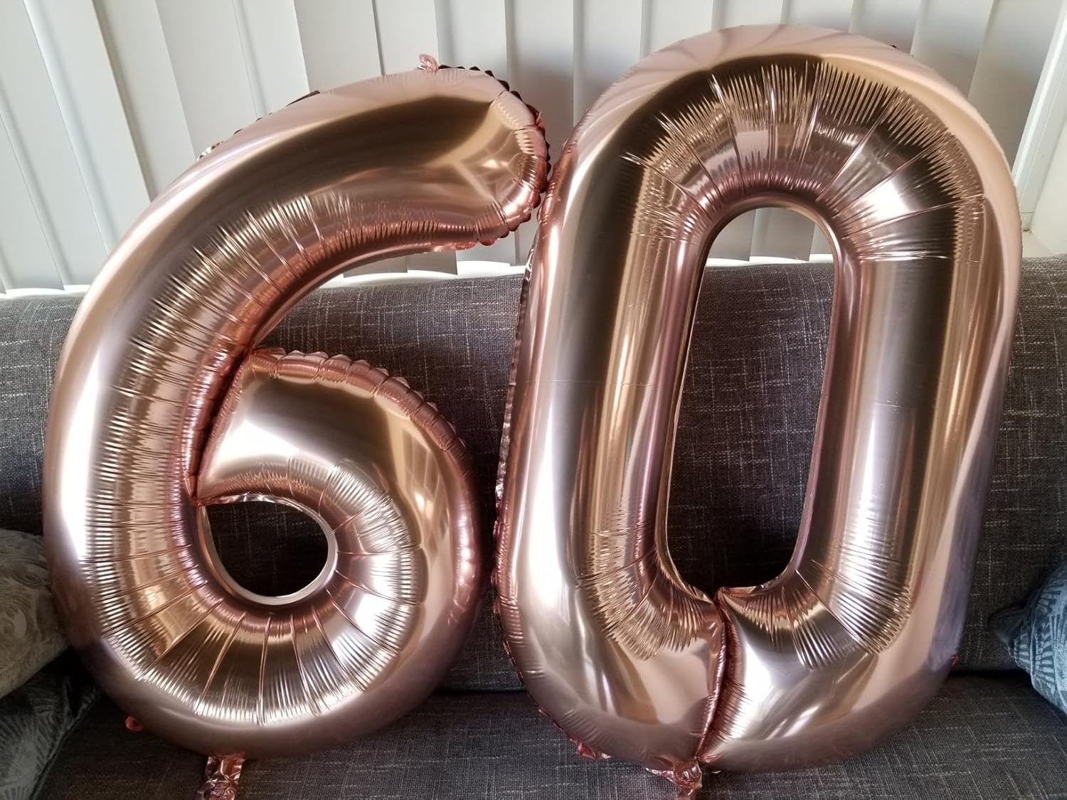 Rose Gold 60th Birthday Decorations | Elegant Party Set with Big Number Balloons for Men & Women