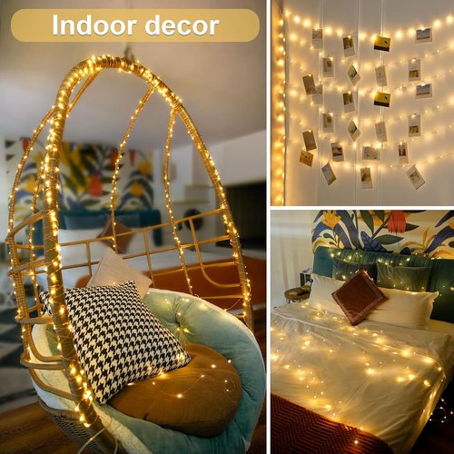 JMEXSUSS Battery Operated Fairy Lights - 400 LED 132ft String Lights with Remote | Warm White Indoor/Outdoor Decor