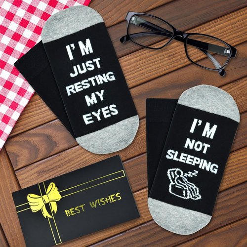 Dealswin Funny Socks - I'm Not Sleeping, Just Resting My Eyes | Perfect Birthday or Father's Day Gift for Dad