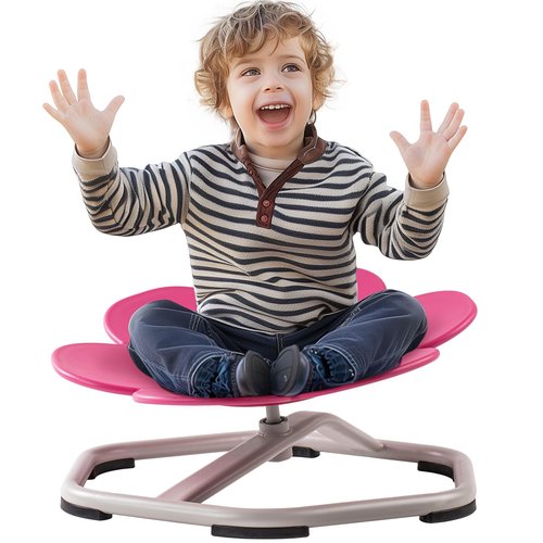 ROBOTIME Kids Sensory Swivel Chair, Autism Spinning Chair for Kids Sensory with Non-Slip Design, Training Body Coordination, No Assembly (Pink)