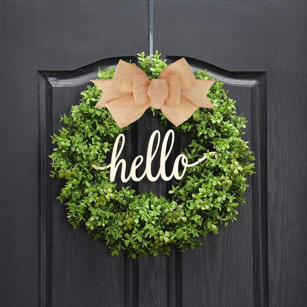 Meseey Natural Burlap Wired Ribbon - Handmade Premade Bows for Wreaths & Gift Wrapping | 2 Pcs Set