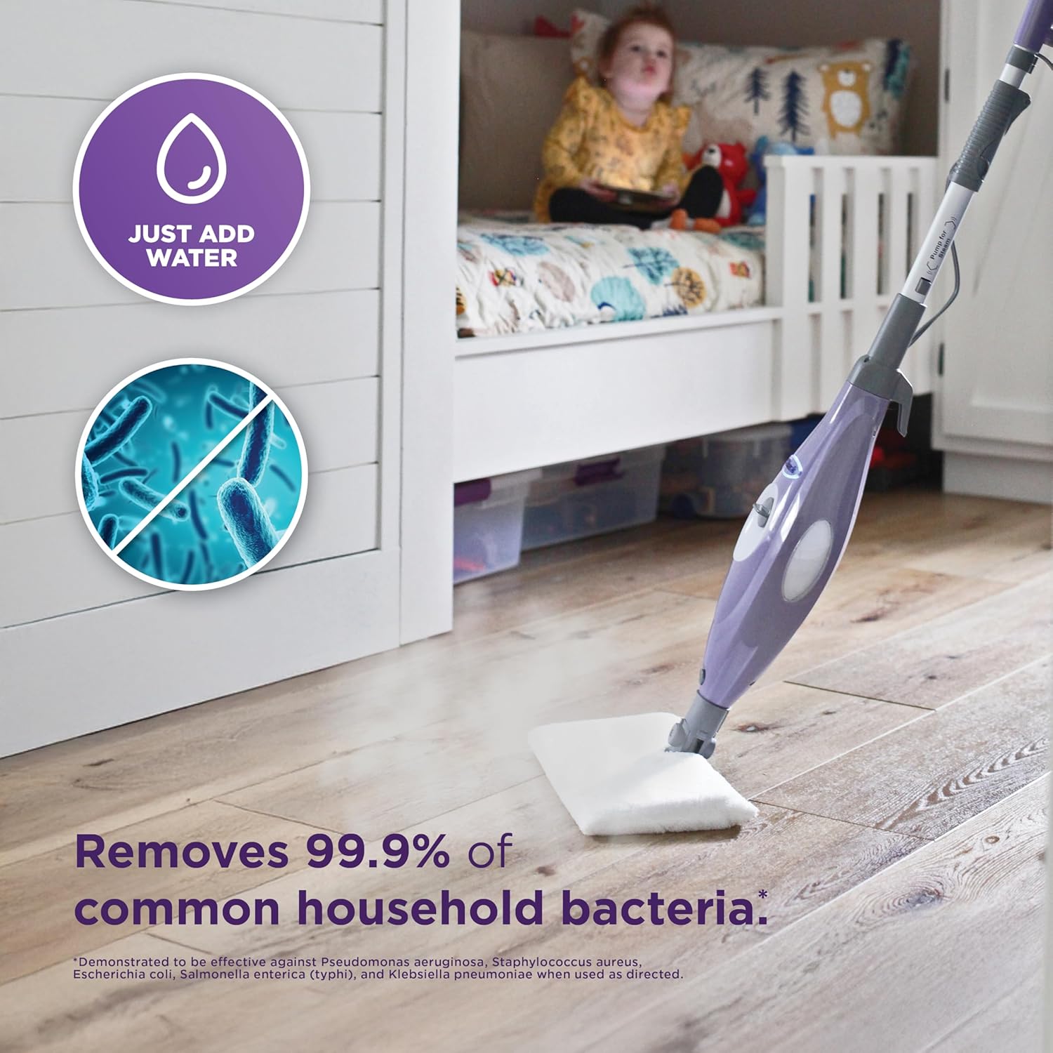 Shark Steam Pocket Mop - Lightweight Steam Cleaner for Sealed Hard Floors | 2 Washable Pads, Purple S3501