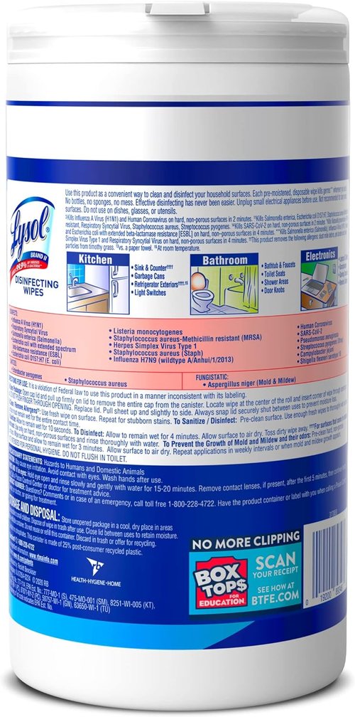 Lysol Disinfectant Wipes - Multi-Surface Antibacterial Cleaning Wipes | Crisp Linen, 80 Count
