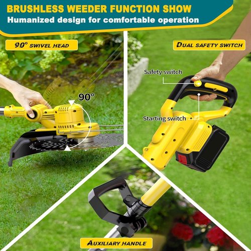 Dewalt 20V MAX Cordless Weed Wacker - 4-in-1 Electric Trimmer with 5 Blades for Lawn & Yard Care