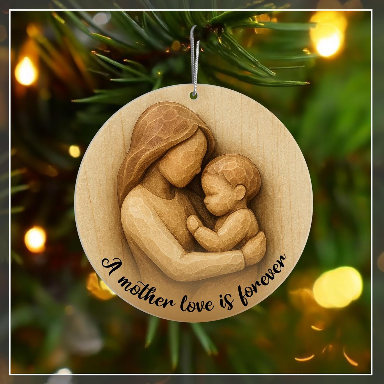 Regine Switzerland Mother and Child Ornament - 2D Flat Acrylic Design | Perfect Gift for Moms
