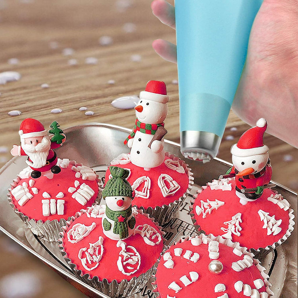 Weetiee Silicone Pastry Bags - Reusable Icing Piping Bags for Cake Decorating | 3 Sizes (12’’+14’’+16’’) - 6 Pack with Bonus Couplers