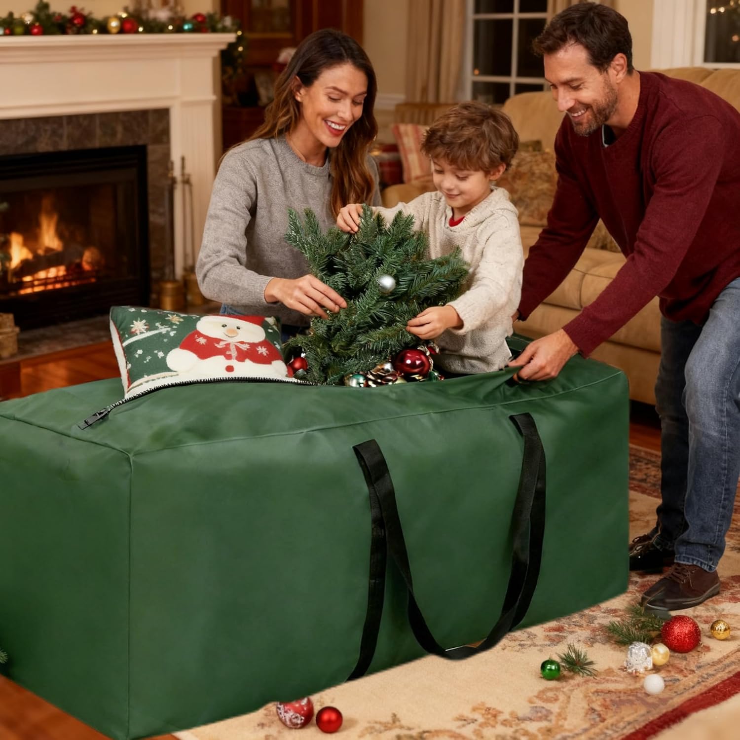 Skiennix Extra Large Christmas Tree Storage Bag - Waterproof & Heavy-Duty | Fits 9-12 Ft Trees, 68" L x 20" H x 30" W