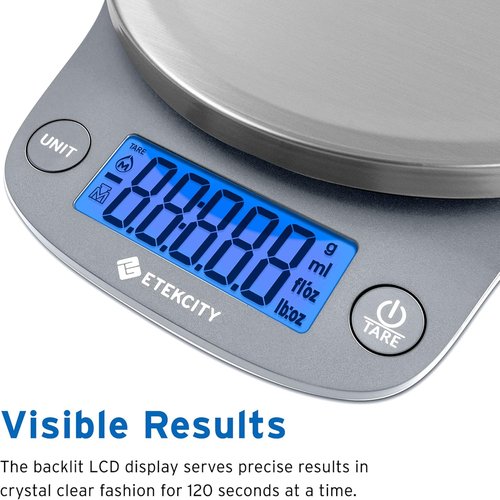 Etekcity Digital Food Kitchen Scale - Accurate Ounces & Grams for Cooking, Baking | 11lb/5kg, Stainless Steel