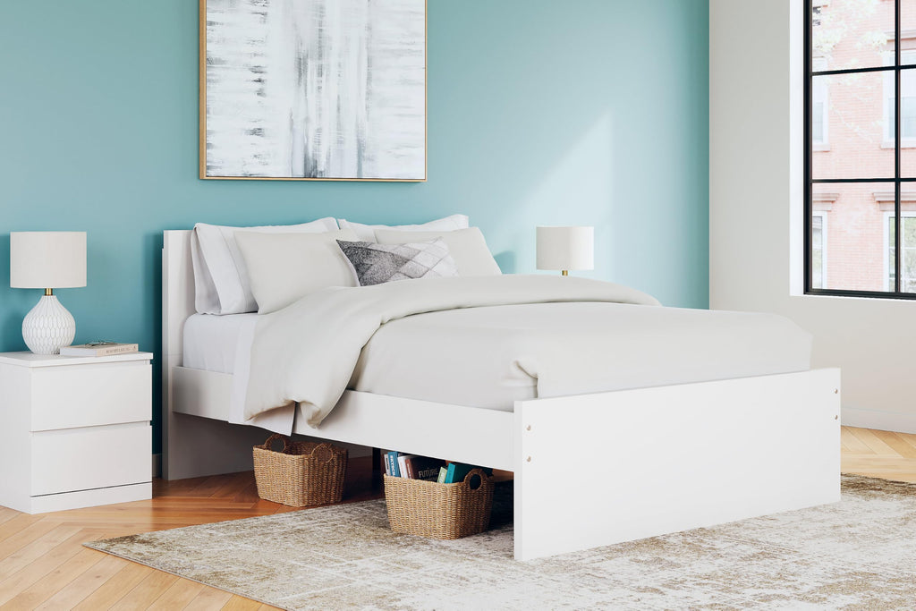 Signature Design by Ashley Onita Contemporary Queen Panel Headboard with Adjustable Height, Wood and Decorative Laminate, 39.53" High, Solid White Finish