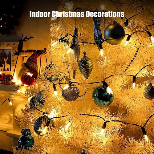 Dirnun Christmas Lights - 100 Count Clear White Incandescent String Lights | UL Certified for Indoor/Outdoor Use