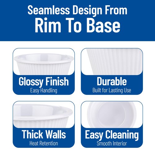 Carlisle FoodService Products Plastic Ramekins, Sauce Bowl For Catering, Kitchen, Restaurant, 2 Ounces, White, (Pack of 48)
