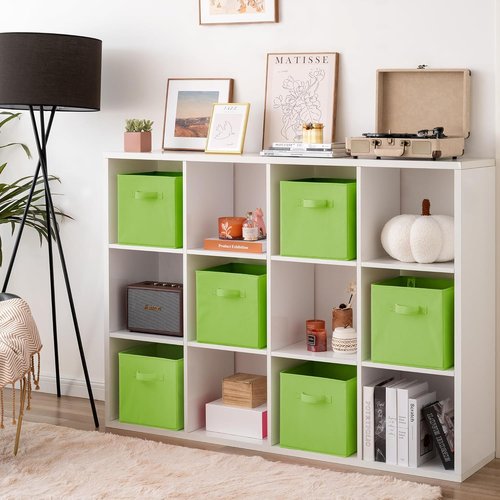 GRANNY SAYS Cube Storage Bins - 11-Inch Foldable Fabric Organizers with Handles | 6-Pack Light Green