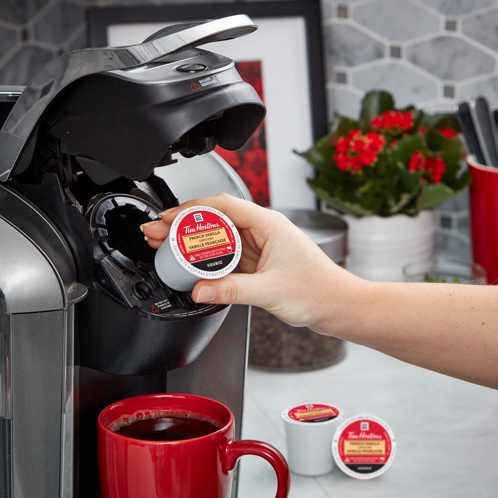 Tim Hortons French Vanilla Cappuccino Flavoured Coffee, Single Serve Keurig K-Cup Pods, 60 Count