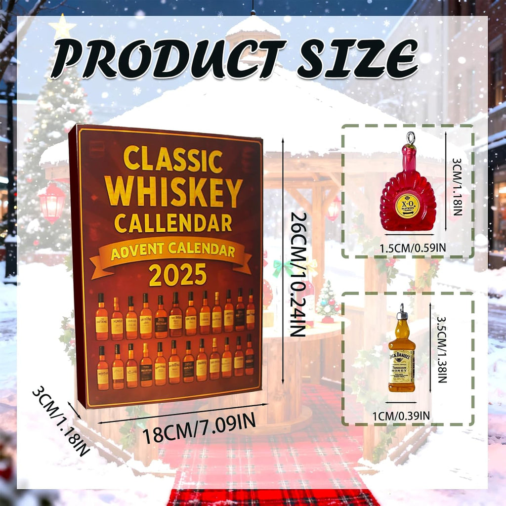 2025 Whiskey Advent Calendar - 24-Day Tasting Journey Through Global Whiskey Flavors (Brown)