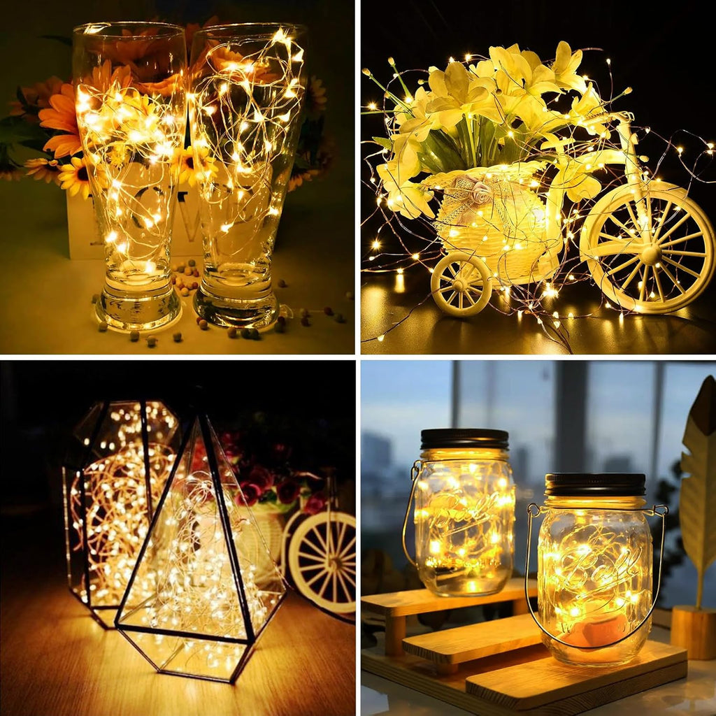 ZGWJ Fairy Lights - 8 Pack Battery Operated 7ft Mini LED String Lights | 3 Modes for DIY & Events