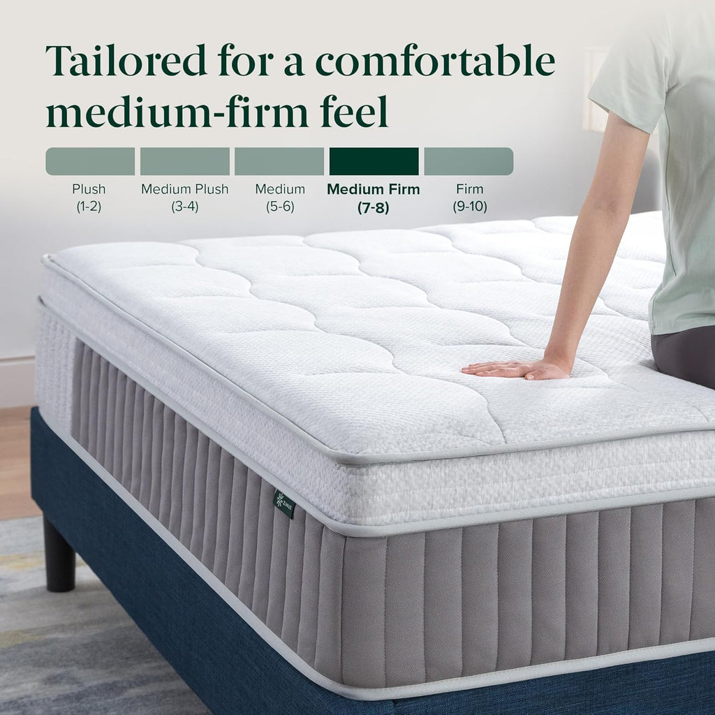 Zinus Cool Support Queen Hybrid Mattress - Cooling Gel Memory Foam & Heavy-Duty Coils for Soothing Pressure Relief