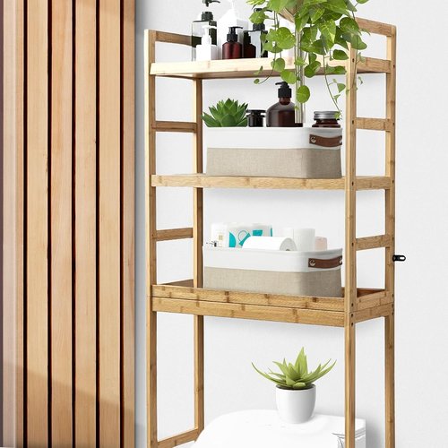 DECOMOMO Narrow Storage Bins - Small Organizing Baskets for Bathroom & Entryway | Beige & White Set of 4