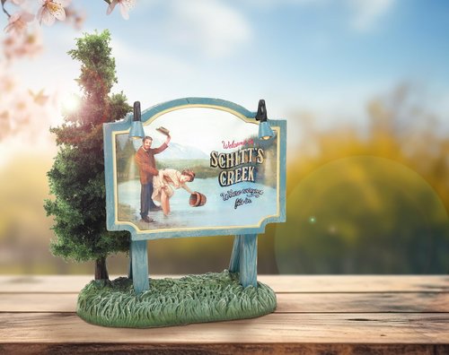 Department 56 Schitt's Creek Village Accessories Where Everyone Fits in Billboard Sign Lit Figurine, 5.03 Inch, Multicolor