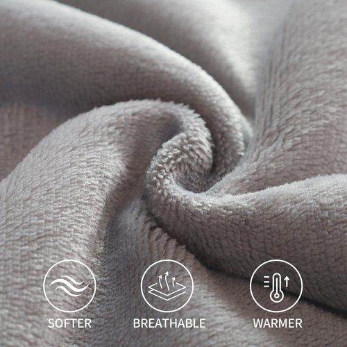 Myiosus Heated Blanket Throw Blanket, Fast Heating Electric Blanket with 9 Heating Levels & 9 Time Settings, Soft Velvet Sherpa Heated Throw, UL & FCC, Warm Gifts for Women & Men (50"x60", Grey)